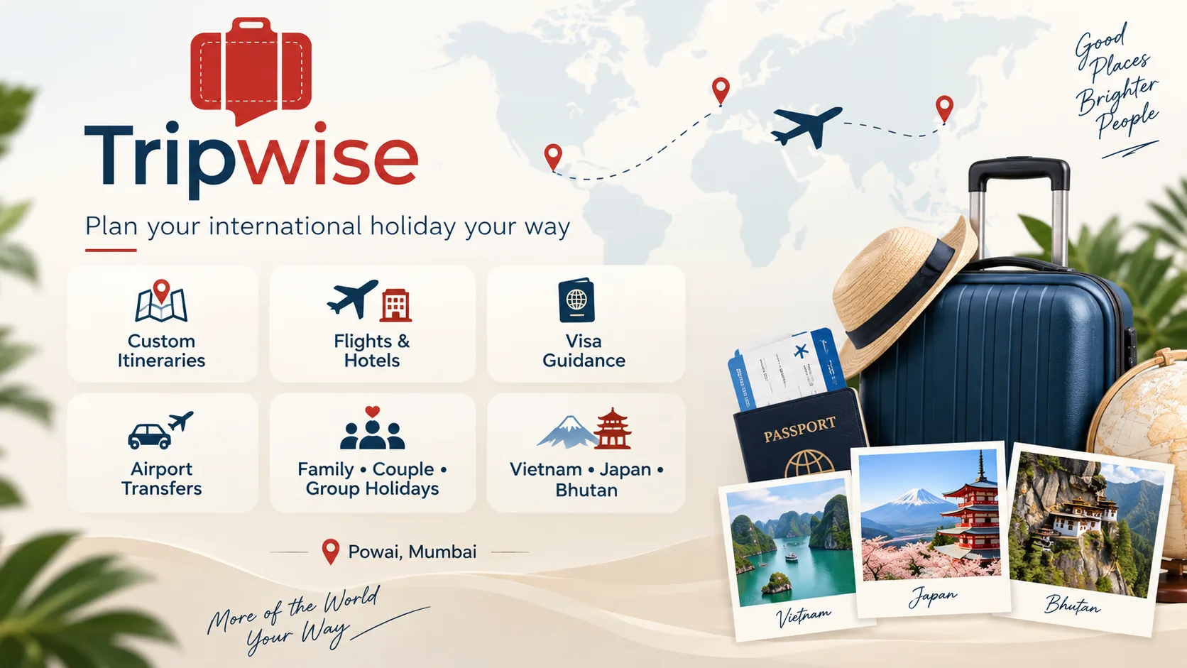 Custom itineraries, flights and hotels, visa guidance, airport transfers, family/couple/group holidays, Vietnam, Japan and Bhutan | Tripwise