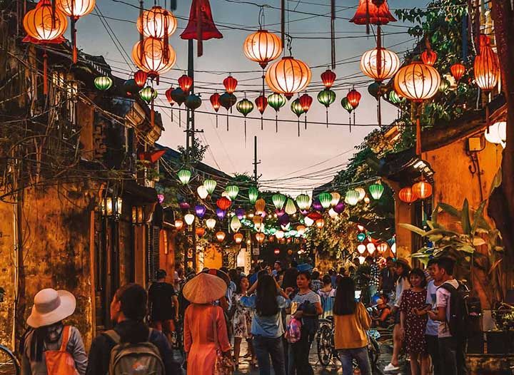 Lantern-lit streets of Hoi An Ancient Town